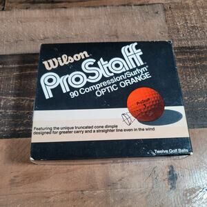 Vintage Wilson Prostaff Golf Balls 90 Compression/Surlyn Optic Orange Case Of 12